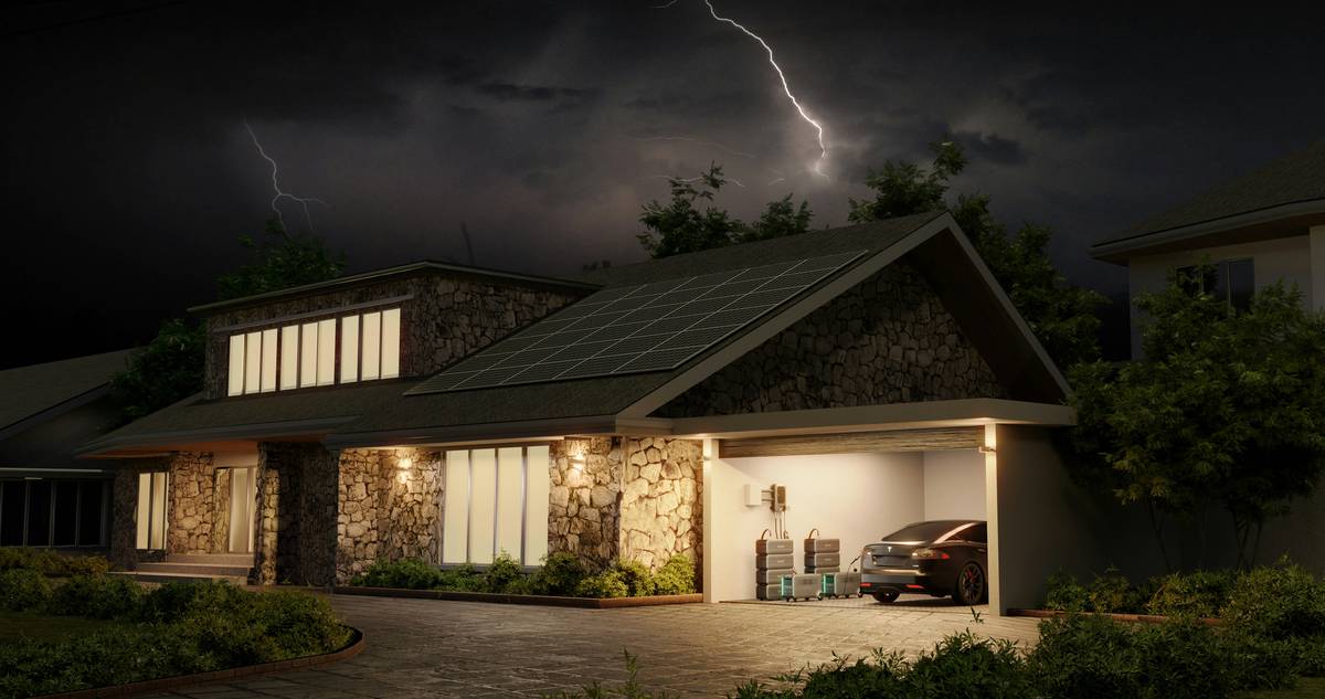 charge controller for solar power installed between solar panels and battery bank in a residential off-grid setup
